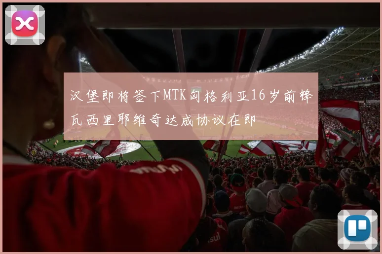 汉堡即将签下MTK匈格利亚16岁前锋瓦西里耶维奇达成协议在即