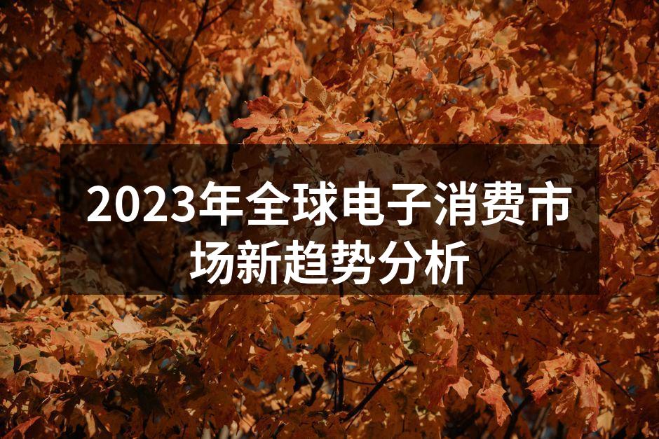 2023年电子消费市场趋势分析